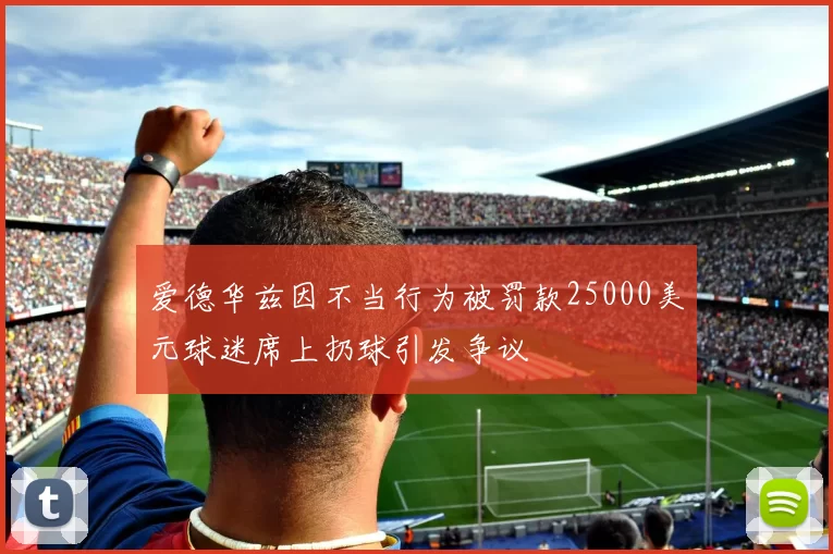 爱德华兹因不当行为被罚款25000美元球迷席上扔球引发争议